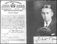 Carte d'identité de l'agent fédéral Eliot Ness