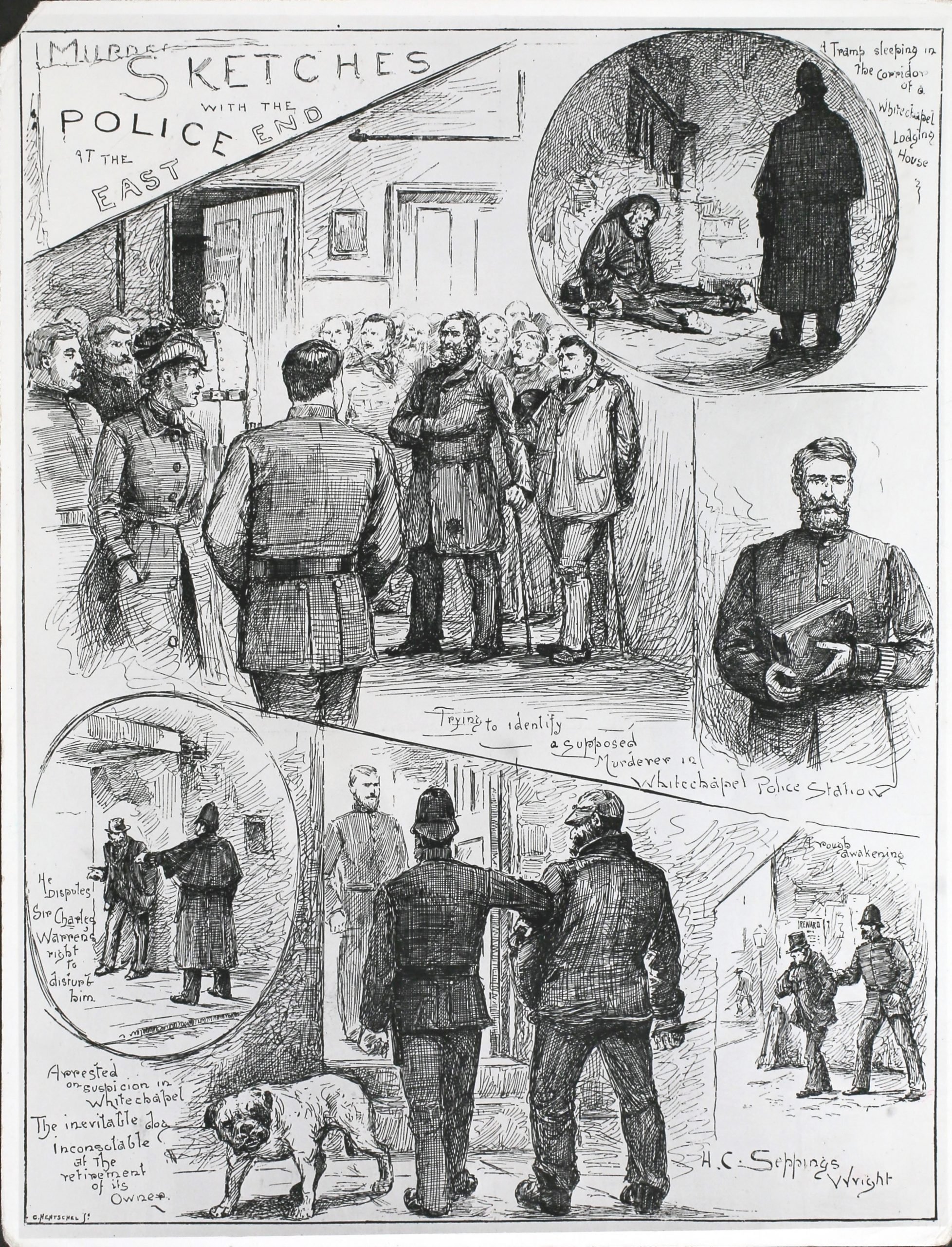 Croquis de l'enquête policière sur les meurtres de "Jack l'Éventreur" à Whitechapel, Londres, 1888.