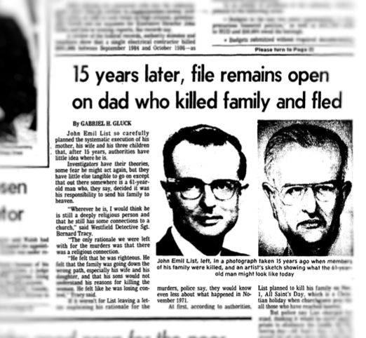 Le Star-Ledger a publié un article sur la recherche infructueuse de John List en 1986, à l'occasion du 15e anniversaire des meurtres.
