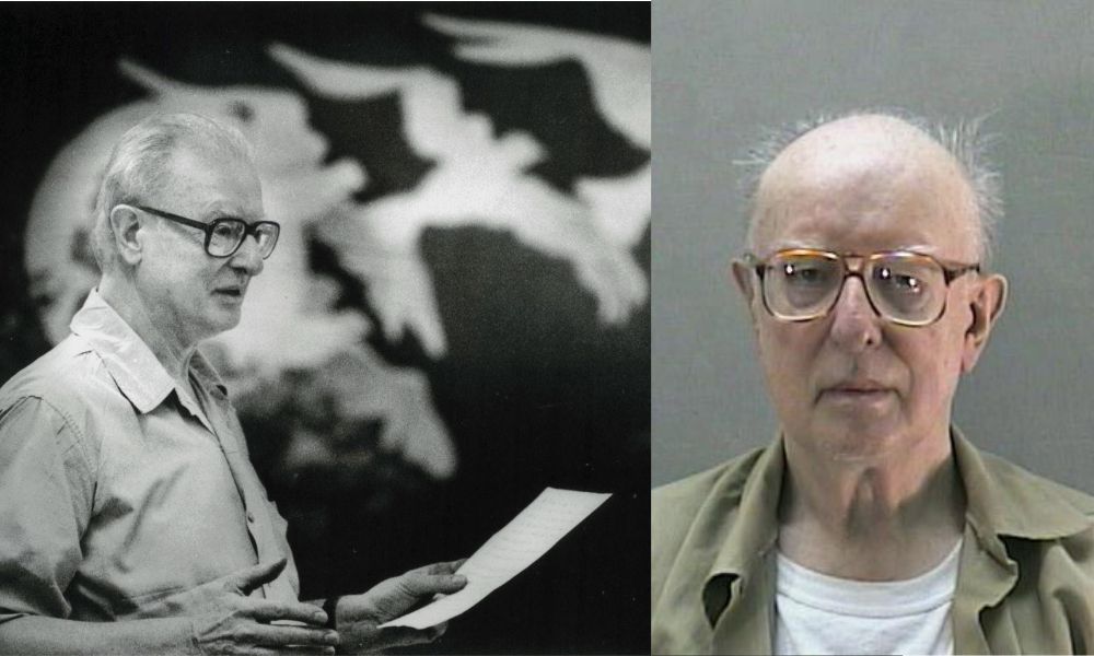 À gauche, John List lit sa poésie en 1991, lors d'un groupe de vétérans de prison à la prison d'État du New Jersey. À droite, la dernière photo de prison de List avant sa mort en 2008. Michael Mancuso | NJ Advance Media