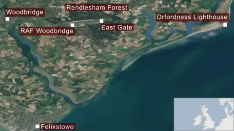 Rendlesham UFO incident map